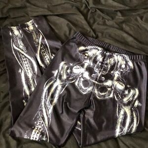 Black Steampunk Robot Skeleton Leggings